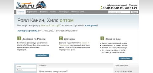 Скриншот настольной версии сайта 3uh.ru