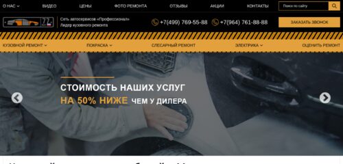 Скриншот настольной версии сайта 77professional.ru