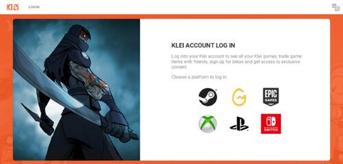 Скриншот настольной версии сайта accounts.klei.com