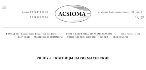 Скриншот настольной версии сайта acsioma.msk.ru