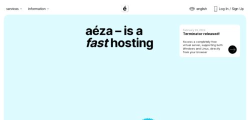 Скриншот настольной версии сайта aeza.net