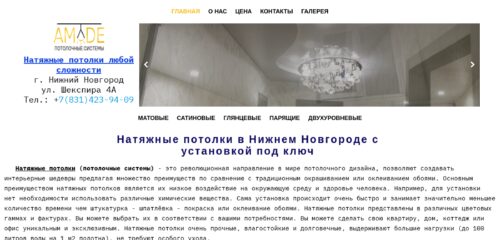 Скриншот десктопной версии сайта amyde.ru