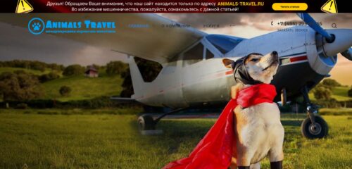 Скриншот настольной версии сайта animals-travel.ru
