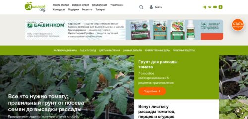 Скриншот настольной версии сайта antonovsad.ru