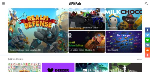 Скриншот настольной версии сайта apkfab.com