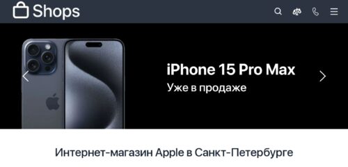 Скриншот настольной версии сайта appleshops.ru