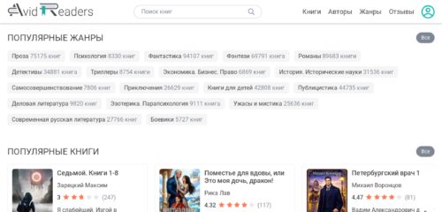 Скриншот настольной версии сайта avidreaders.ru