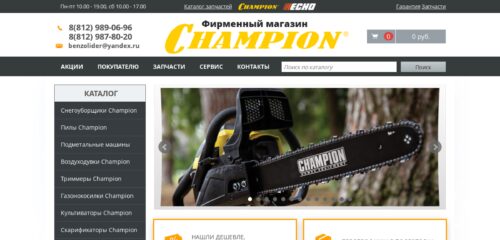 Скриншот настольной версии сайта benzolider.ru