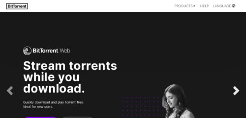 Скриншот настольной версии сайта bittorrent.com