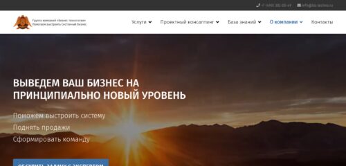 Скриншот настольной версии сайта biz-techno.ru