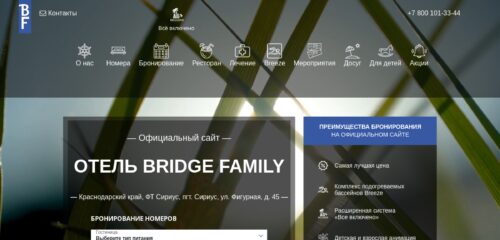 Скриншот настольной версии сайта bridgefamily.ru
