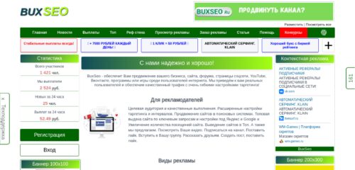 Скриншот настольной версии сайта buxseo.ru