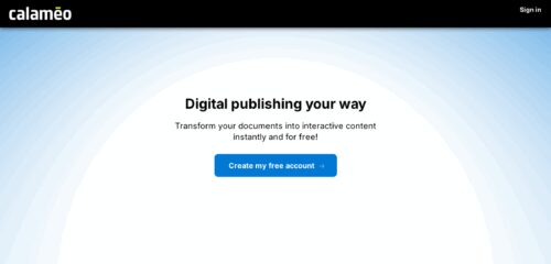 Скриншот настольной версии сайта calameo.com