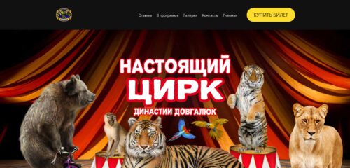 Скриншот настольной версии сайта circus-dovgalyuk.ru