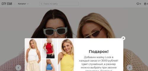 Скриншот настольной версии сайта citystarwear.com