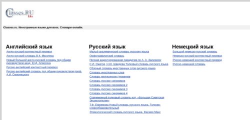 Скриншот настольной версии сайта classes.ru