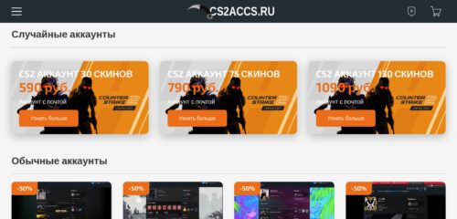 Скриншот настольной версии сайта cs2accs.ru