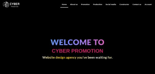 Скриншот настольной версии сайта cyber-promotion.com