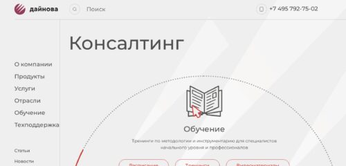Скриншот настольной версии сайта dainova.su