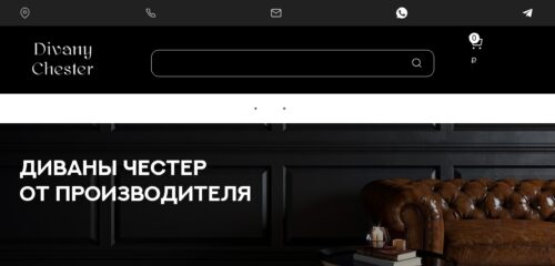 Скриншот настольной версии сайта divany-chester.ru