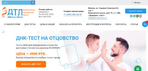 Скриншот настольной версии сайта dnk-otcovstvo.ru