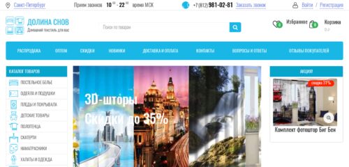 Скриншот настольной версии сайта dolinasnov.ru