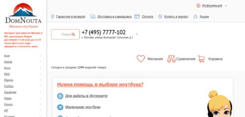 Скриншот настольной версии сайта domnouta.ru