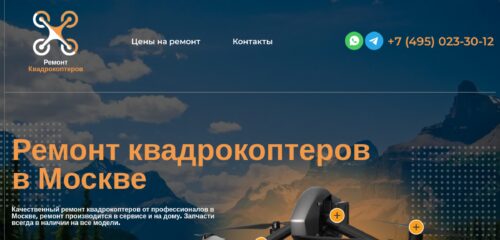 Скриншот настольной версии сайта dron-remont.ru