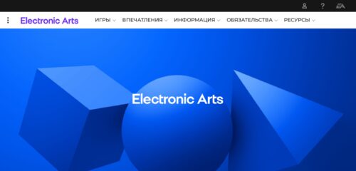 Скриншот настольной версии сайта ea.com