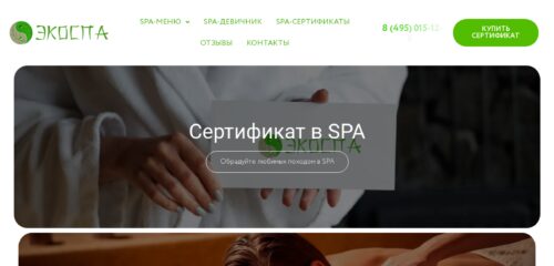Скриншот настольной версии сайта ecospa24.ru
