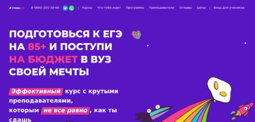 Скриншот настольной версии сайта egeturbo.ru