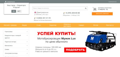 Скриншот настольной версии сайта electrotown.ru