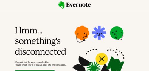 Скриншот настольной версии сайта evernote.com
