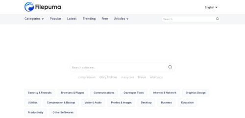 Скриншот настольной версии сайта filepuma.com