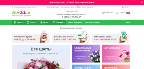 Скриншот настольной версии сайта flor2u.ru