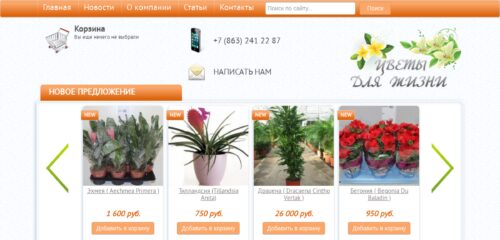 Скриншот настольной версии сайта flowers-for-life.ru