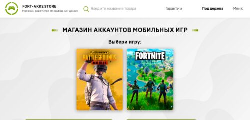Скриншот настольной версии сайта fort-akks.store