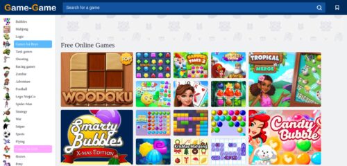 Скриншот настольной версии сайта game-game.com