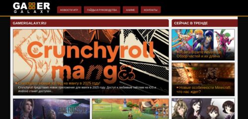 Скриншот настольной версии сайта gamergalaxy.ru