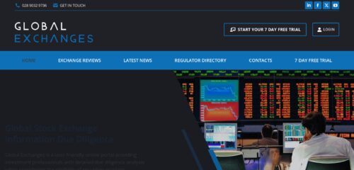 Скриншот настольной версии сайта globalexchanges.com