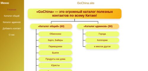 Скриншот настольной версии сайта gochina.site