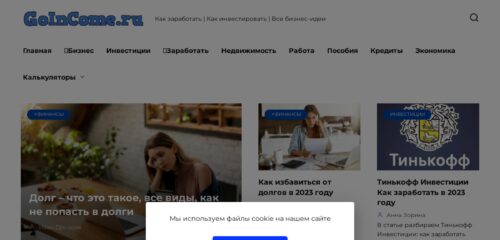 Скриншот настольной версии сайта goincome.ru