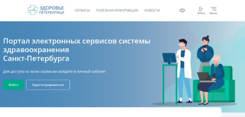 Скриншот настольной версии сайта gorzdrav.spb.ru