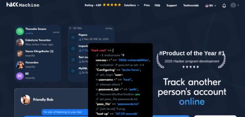 Скриншот настольной версии сайта hackmachine.org