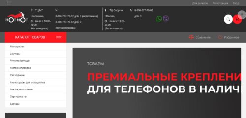 Скриншот настольной версии сайта hotmot.ru