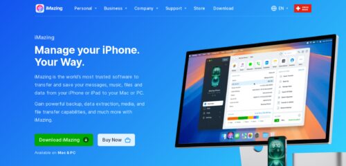 Скриншот настольной версии сайта imazing.com