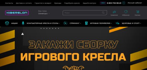 Скриншот настольной версии сайта kiberslon.ru