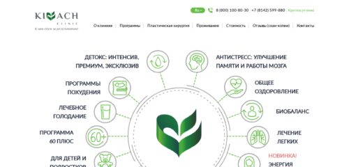 Скриншот настольной версии сайта kivach.ru