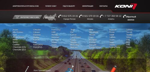 Скриншот настольной версии сайта koni-rus.ru