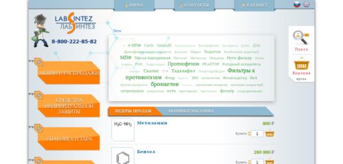 Скриншот настольной версии сайта labsintez.com
